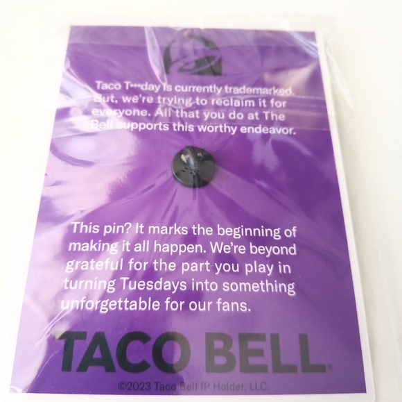 Taco Bell Pin Badge "Freeing Taco T***day" Brand New, Limited Edition - Picture 3 of 3